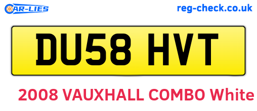 DU58HVT are the vehicle registration plates.