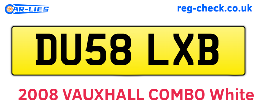 DU58LXB are the vehicle registration plates.