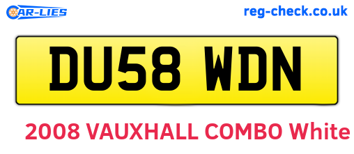 DU58WDN are the vehicle registration plates.