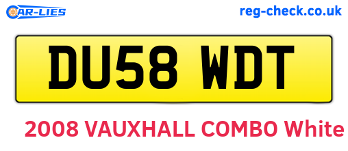 DU58WDT are the vehicle registration plates.