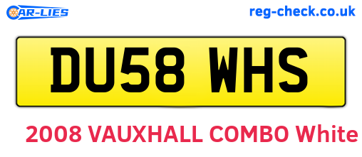 DU58WHS are the vehicle registration plates.
