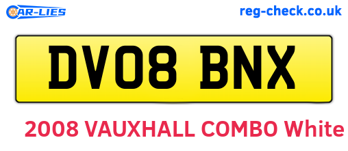 DV08BNX are the vehicle registration plates.