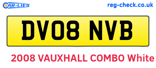 DV08NVB are the vehicle registration plates.