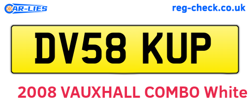 DV58KUP are the vehicle registration plates.