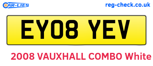 EY08YEV are the vehicle registration plates.