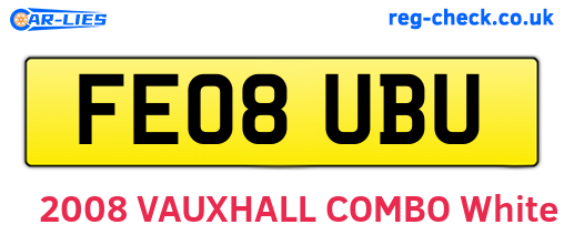 FE08UBU are the vehicle registration plates.