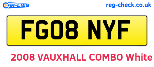 FG08NYF are the vehicle registration plates.