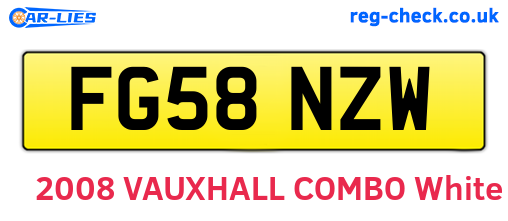 FG58NZW are the vehicle registration plates.