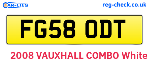 FG58ODT are the vehicle registration plates.