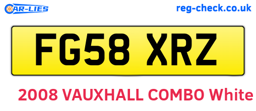 FG58XRZ are the vehicle registration plates.