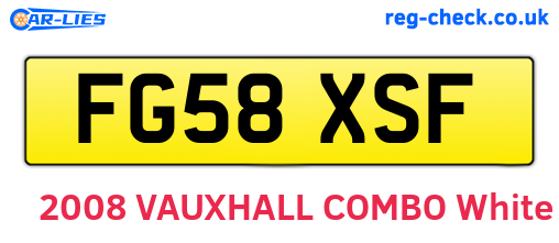 FG58XSF are the vehicle registration plates.