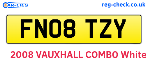 FN08TZY are the vehicle registration plates.
