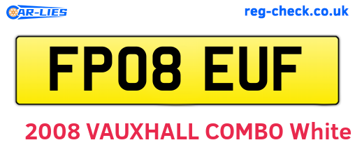 FP08EUF are the vehicle registration plates.