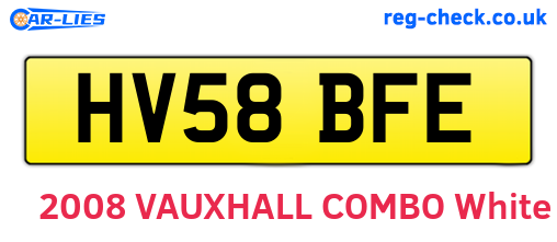 HV58BFE are the vehicle registration plates.