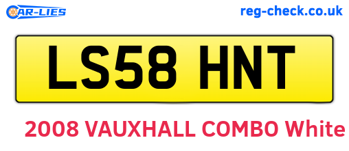 LS58HNT are the vehicle registration plates.