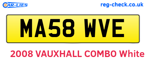 MA58WVE are the vehicle registration plates.