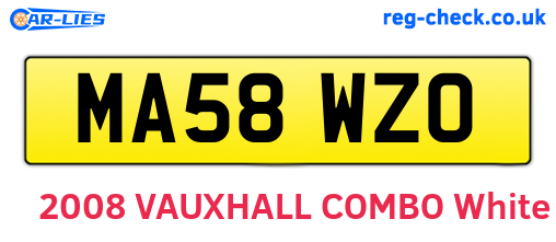 MA58WZO are the vehicle registration plates.