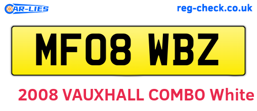 MF08WBZ are the vehicle registration plates.