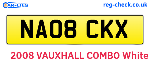 NA08CKX are the vehicle registration plates.