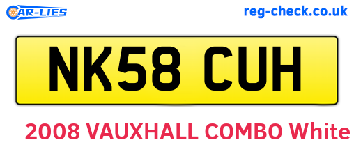 NK58CUH are the vehicle registration plates.