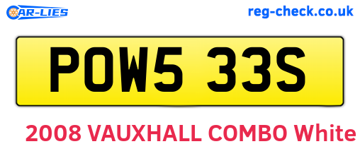 POW533S are the vehicle registration plates.