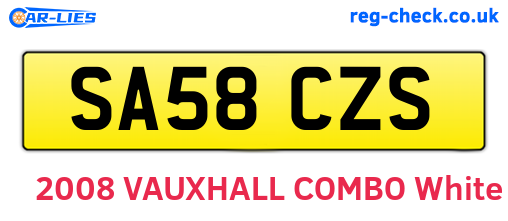 SA58CZS are the vehicle registration plates.
