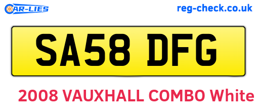 SA58DFG are the vehicle registration plates.