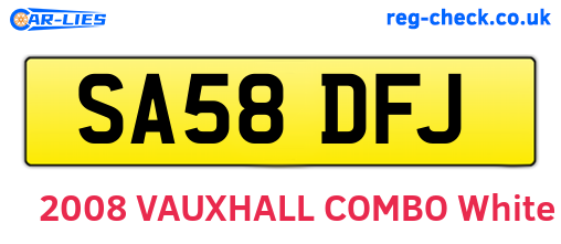 SA58DFJ are the vehicle registration plates.