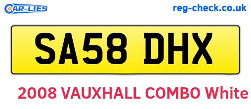 SA58DHX are the vehicle registration plates.