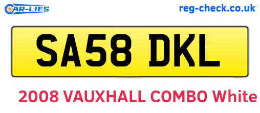 SA58DKL are the vehicle registration plates.