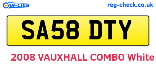 SA58DTY are the vehicle registration plates.