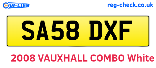 SA58DXF are the vehicle registration plates.