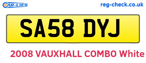 SA58DYJ are the vehicle registration plates.