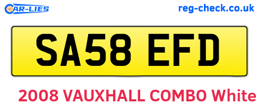 SA58EFD are the vehicle registration plates.