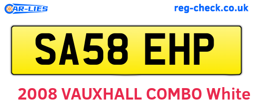 SA58EHP are the vehicle registration plates.