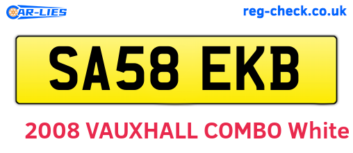 SA58EKB are the vehicle registration plates.