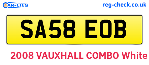 SA58EOB are the vehicle registration plates.
