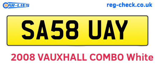 SA58UAY are the vehicle registration plates.