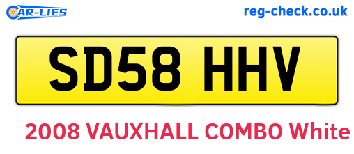 SD58HHV are the vehicle registration plates.