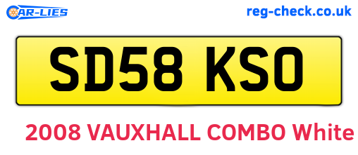 SD58KSO are the vehicle registration plates.