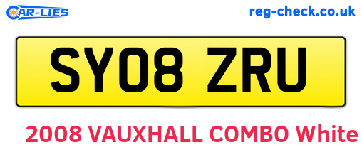SY08ZRU are the vehicle registration plates.