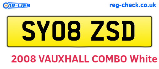 SY08ZSD are the vehicle registration plates.