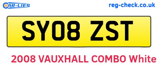 SY08ZST are the vehicle registration plates.