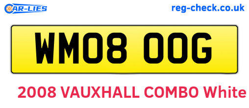 WM08OOG are the vehicle registration plates.