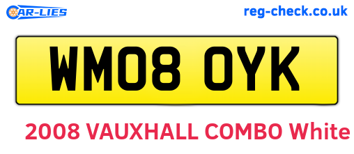WM08OYK are the vehicle registration plates.