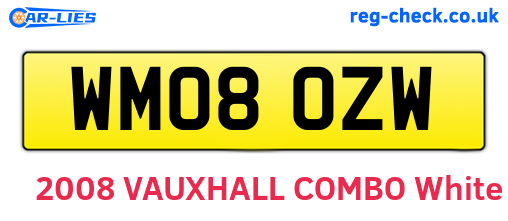 WM08OZW are the vehicle registration plates.