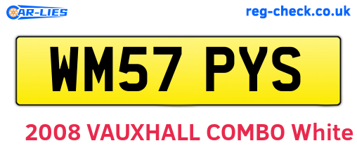 WM57PYS are the vehicle registration plates.