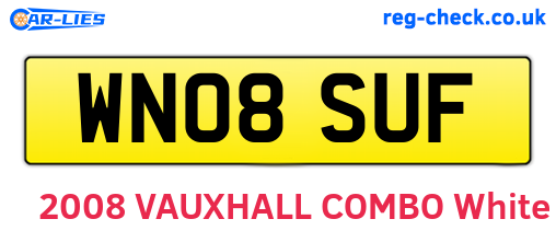 WN08SUF are the vehicle registration plates.