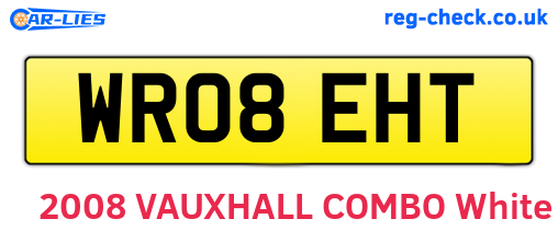 WR08EHT are the vehicle registration plates.