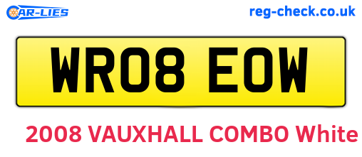WR08EOW are the vehicle registration plates.